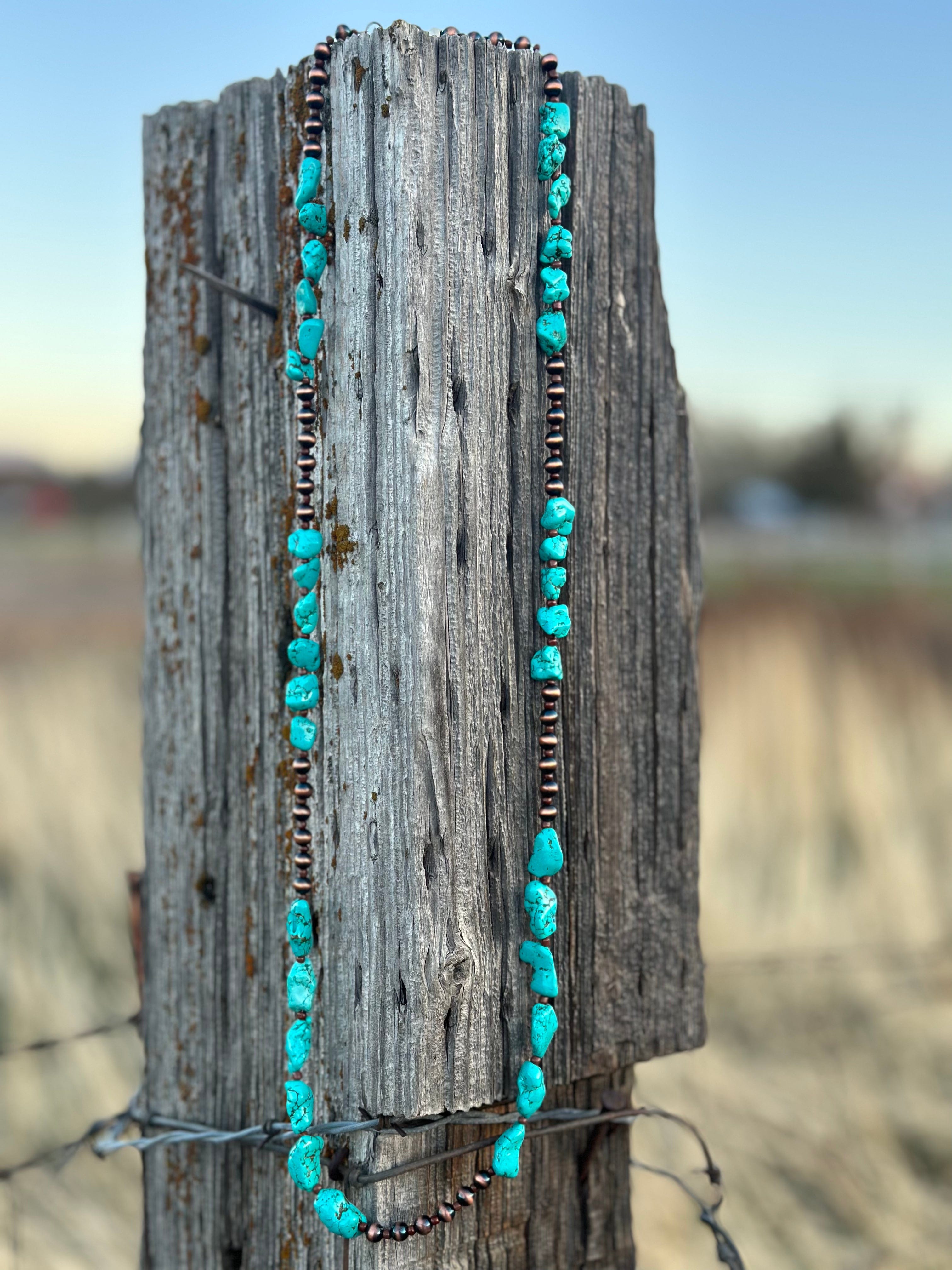 The Calamity Jane Copper and Turquoise Necklace Shop Envi Me