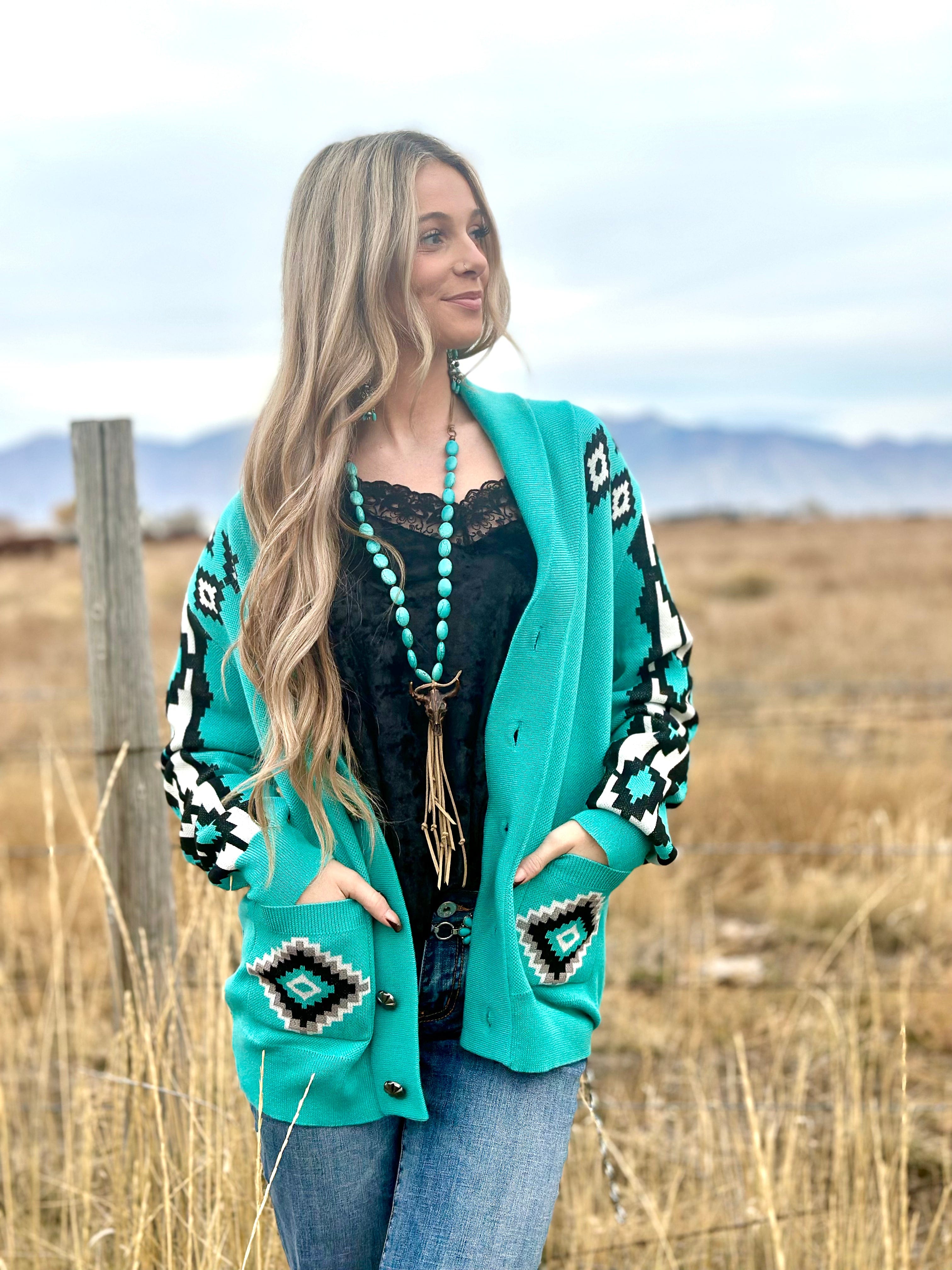 One A | Sweaters | Turquoise Sequin Cardigan Sweater One A | Sweaters | Turquoise Sequin Cardigan Sweater