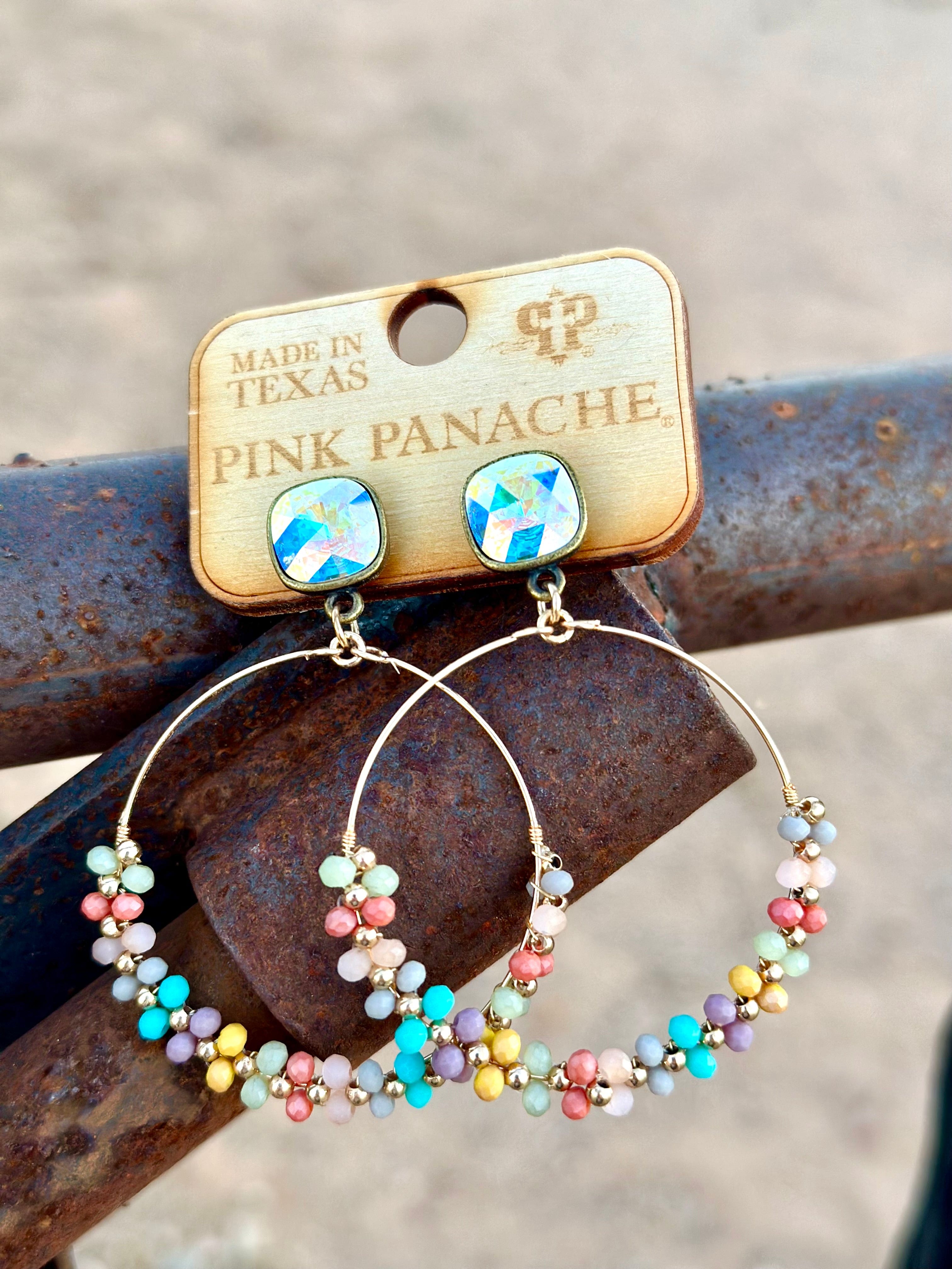 The Pink Panache All The Colors Crystal Gold Earring