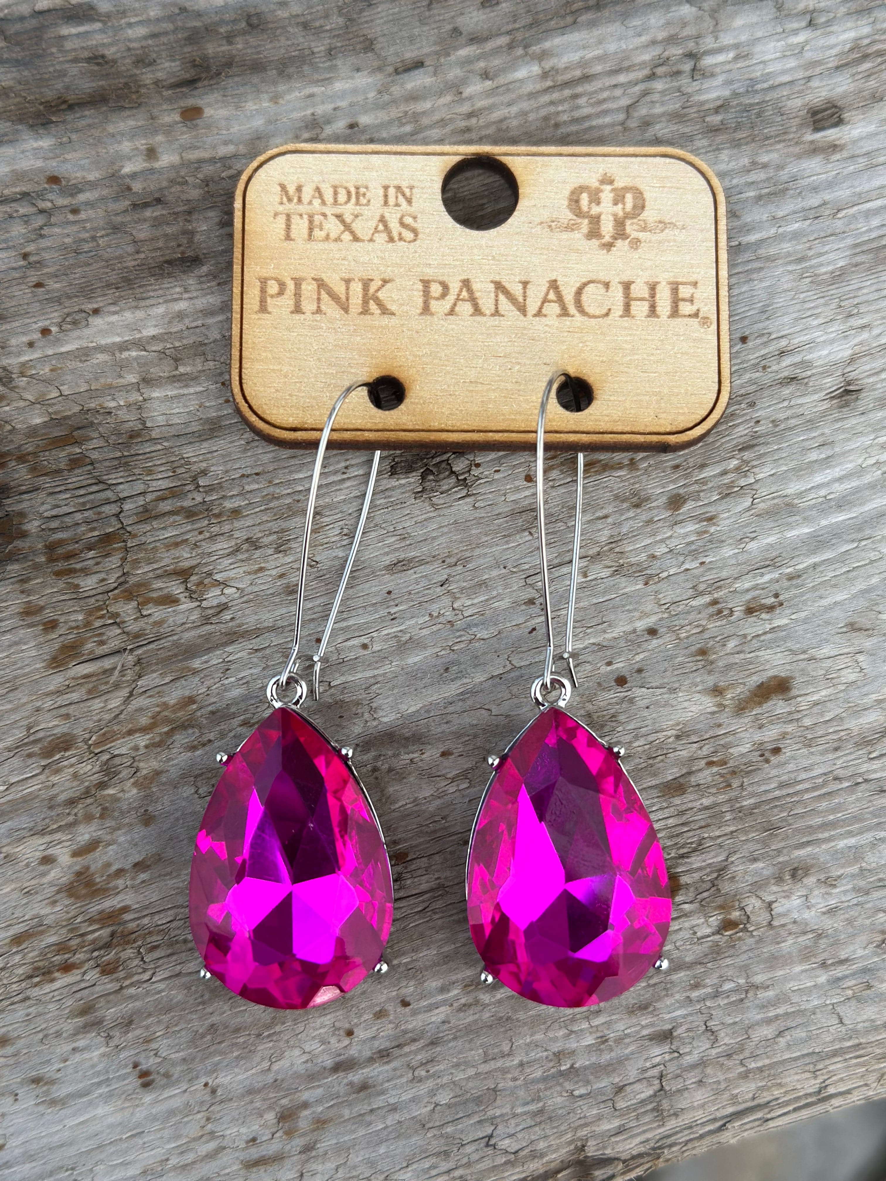 The Pink Panache Hot Pink Big Crystal Earring Shop Envi Me