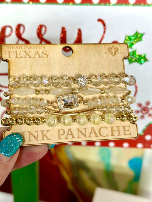 Shop Envi Me Jewelry Stack Set / Gold The  Pink Panache Sparkley Gold Amber Stack Bracelet Set