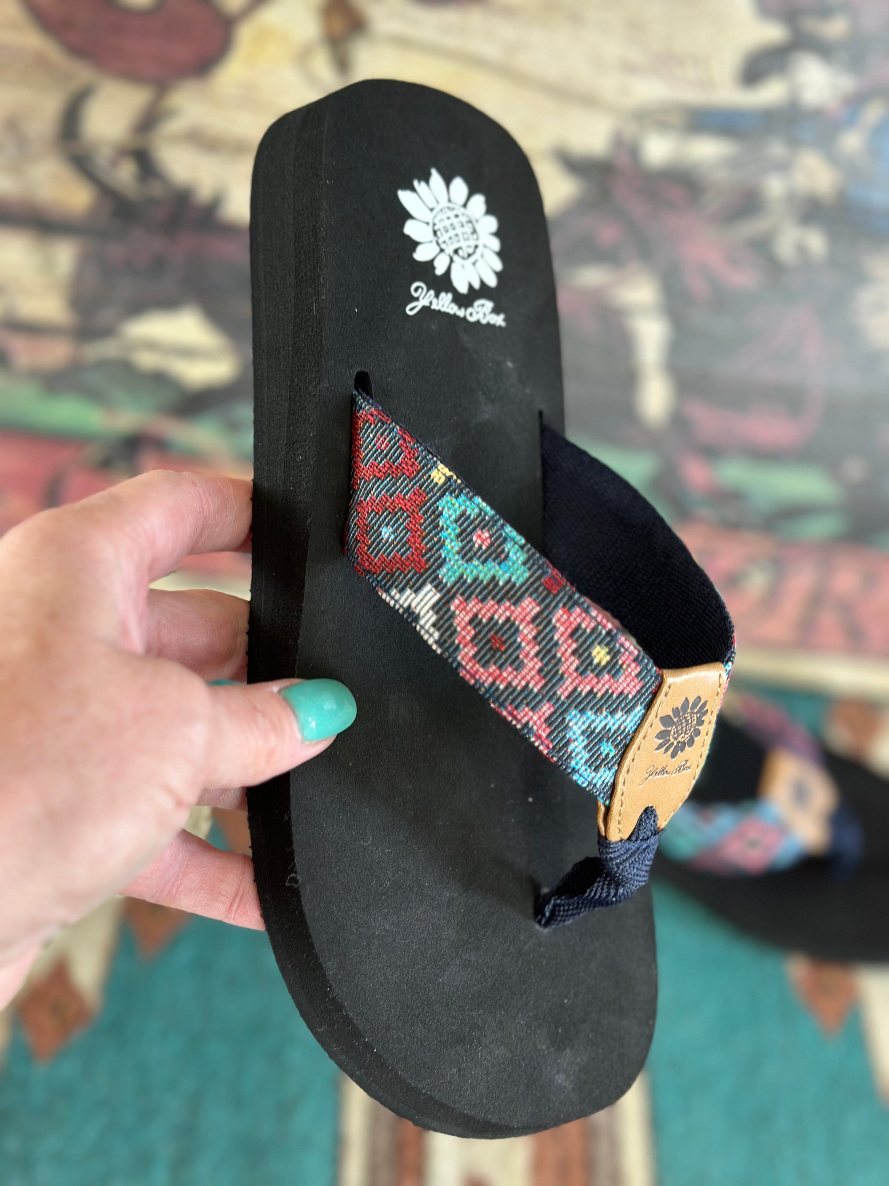 The Color Of Summer Aztec Flip Flop Sandal Shop Envi Me