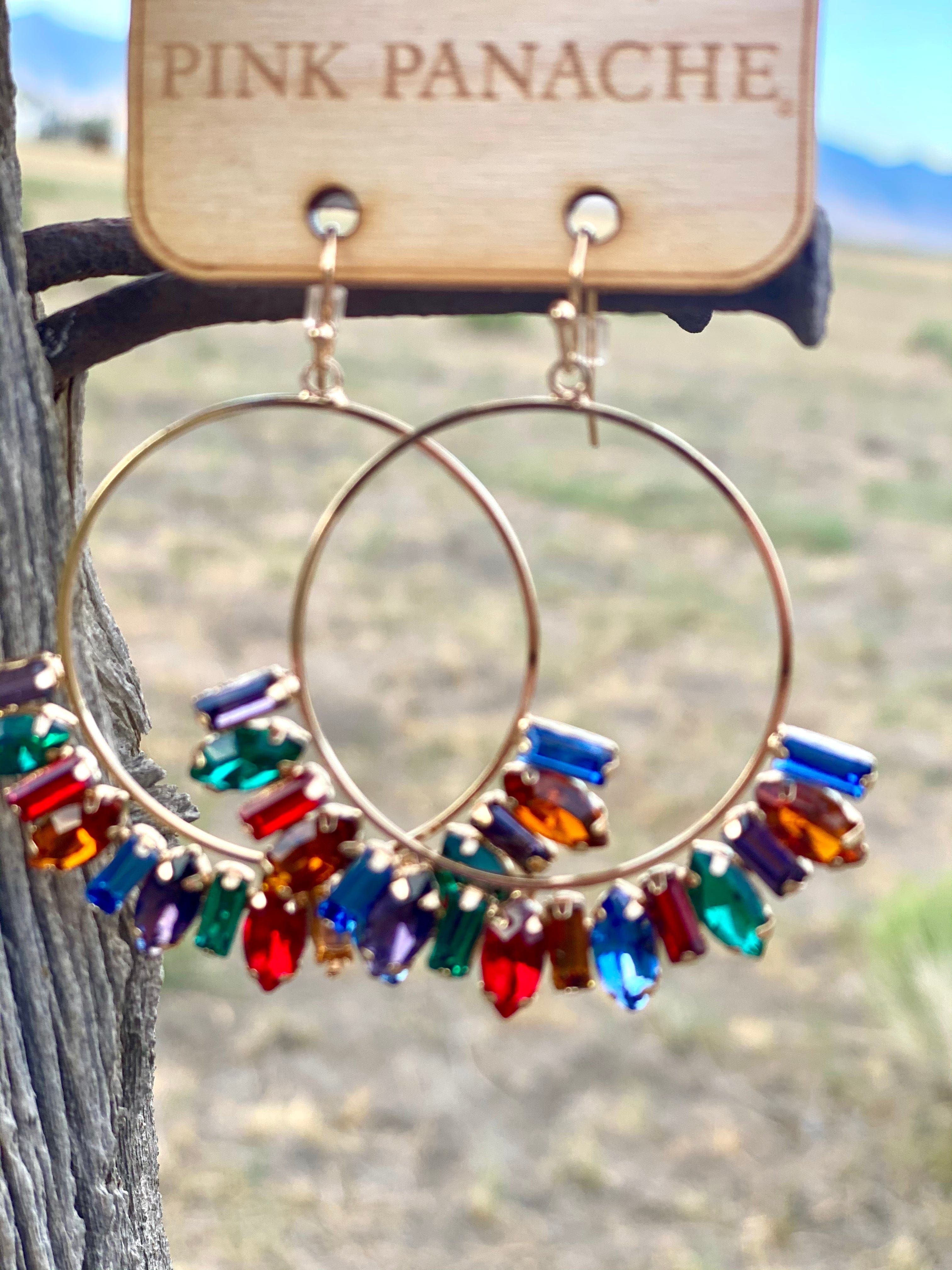 Pink panache hoop earrings sale