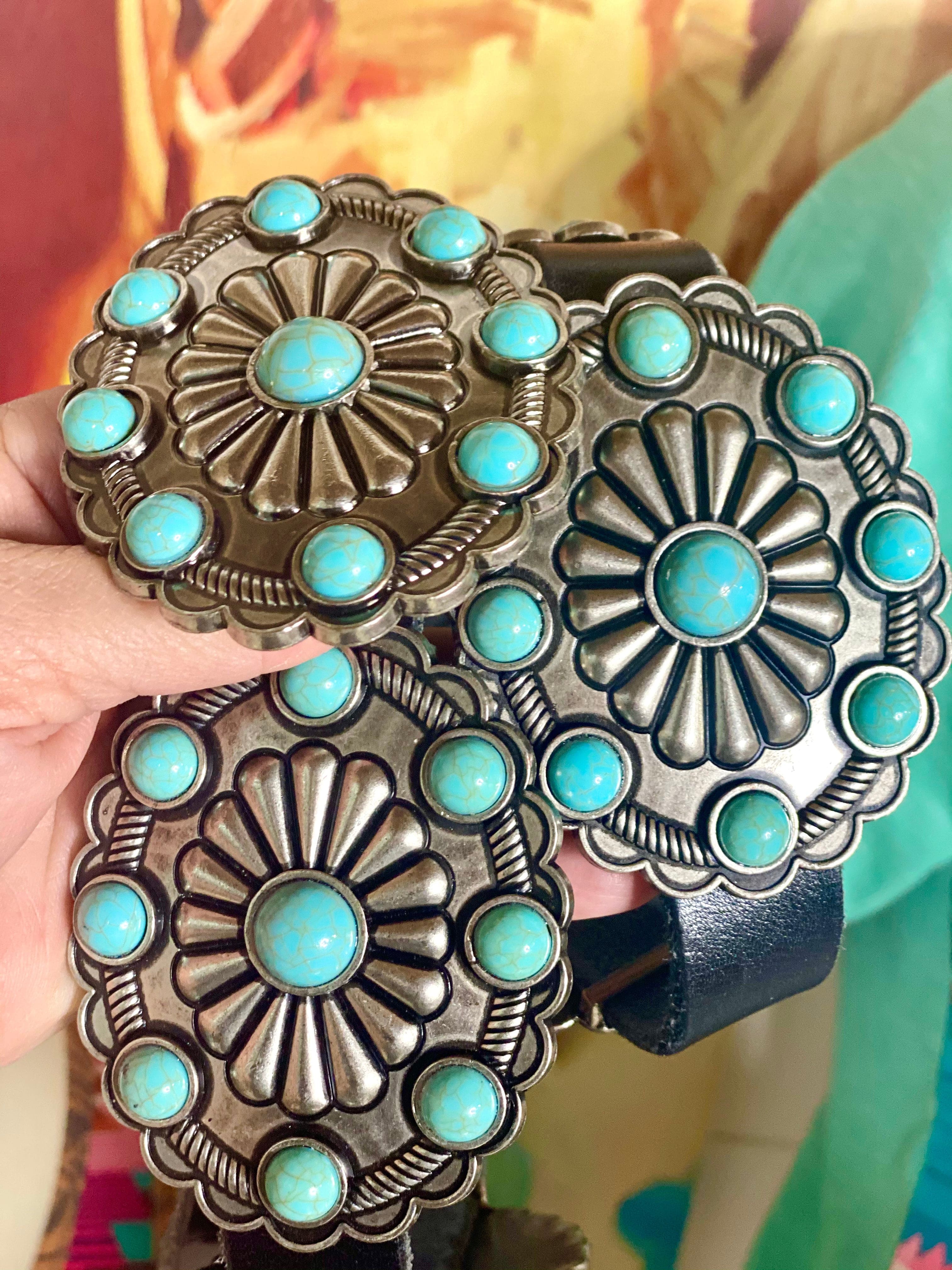 The South of Mazatlan Turquoise Concho Belt – Shop Envi Me