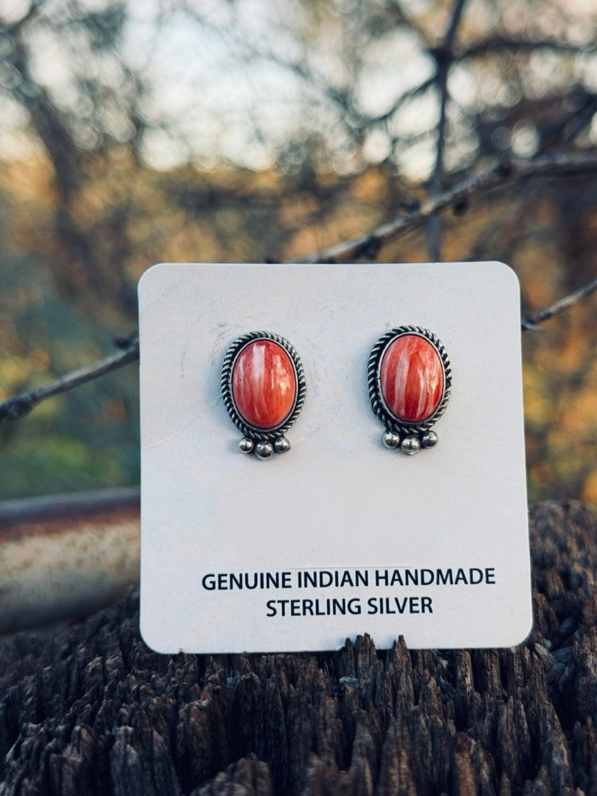 The NA Sterling Silver & Spiney Oyster Oval Stud Earring