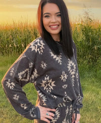 Shop Envi Me Tops and Tunics After Sundown Aztec Corded Top