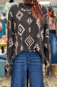 Shop Envi Me Tops and Tunics After Sundown Aztec Corded Top
