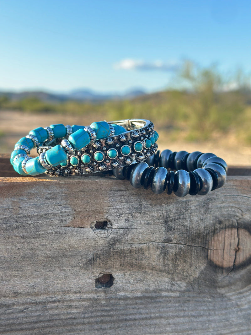 Shop Envi Me Bracelets Be My Turquoise Southwest Silver Bracelet Stack