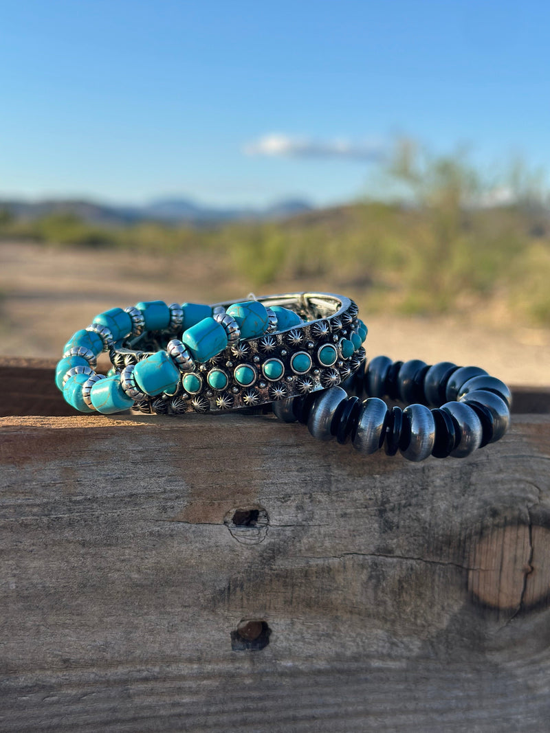Shop Envi Me Bracelets Be My Turquoise Southwest Silver Bracelet Stack
