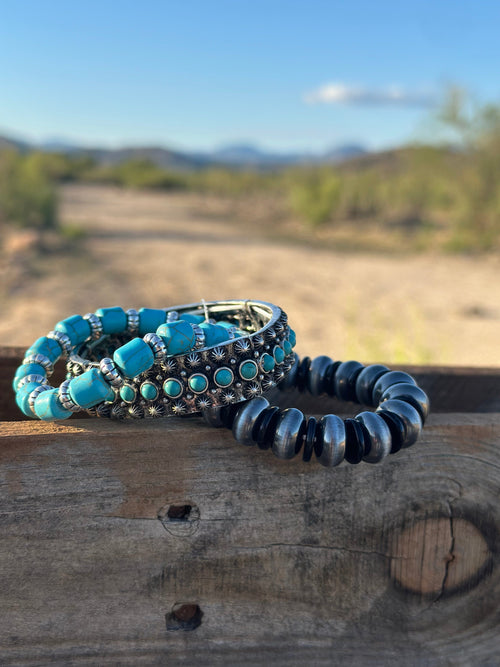 Shop Envi Me Bracelets Be My Turquoise Southwest Silver Bracelet Stack