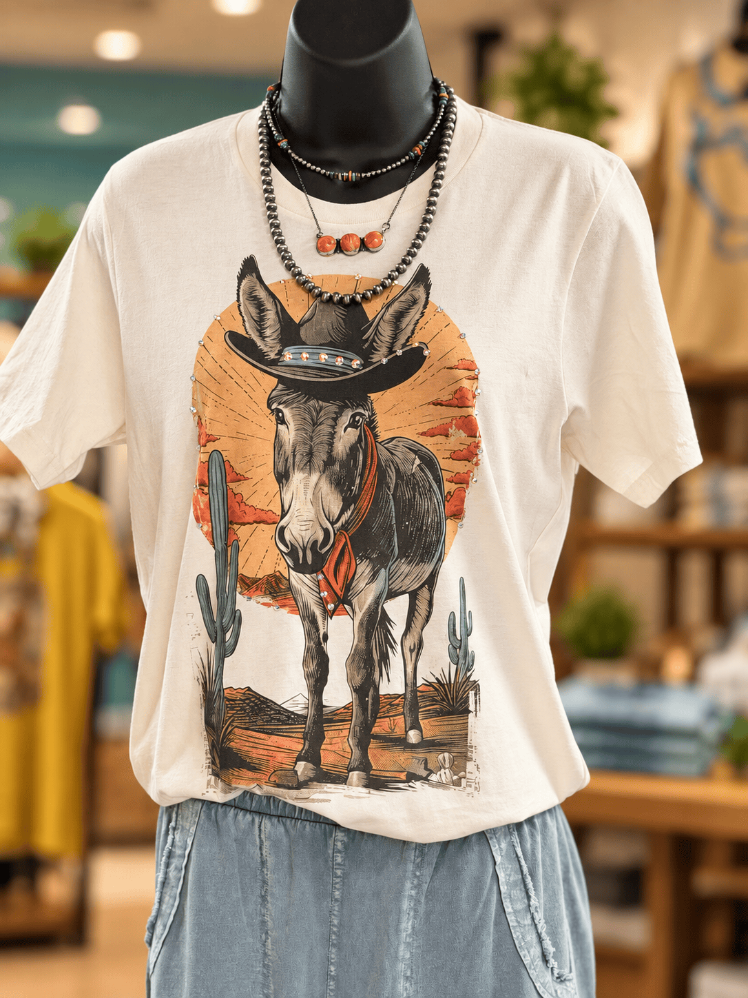 Shop Envi Me It's T-shirt Kinda Day Best Dressed Desert Rhinestone Donkey Tee