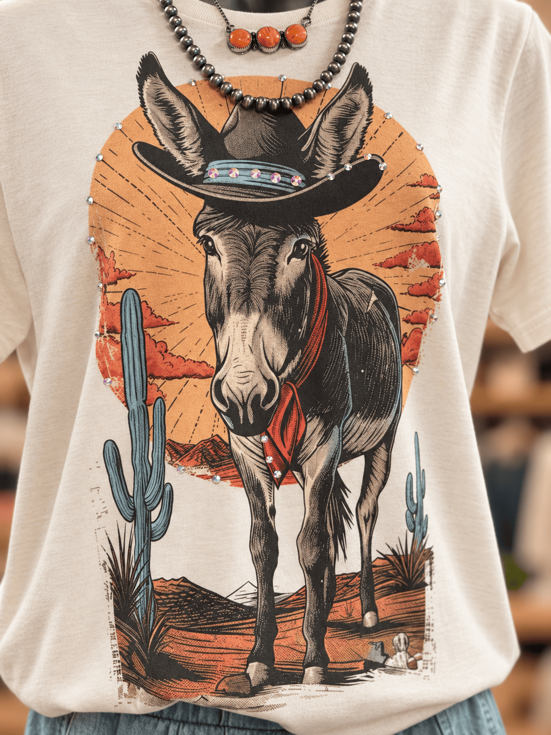 Shop Envi Me It's T-shirt Kinda Day Best Dressed Desert Rhinestone Donkey Tee