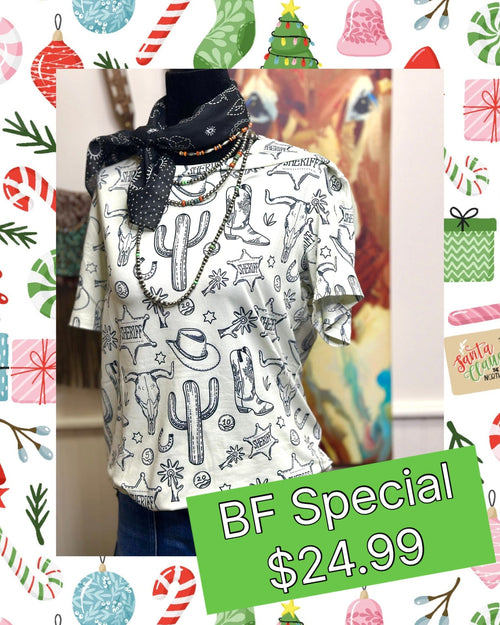 Shop Envi Me Tops and Tunics ** BF Special** The New Sheriff In Town Cactus Cowboy Top