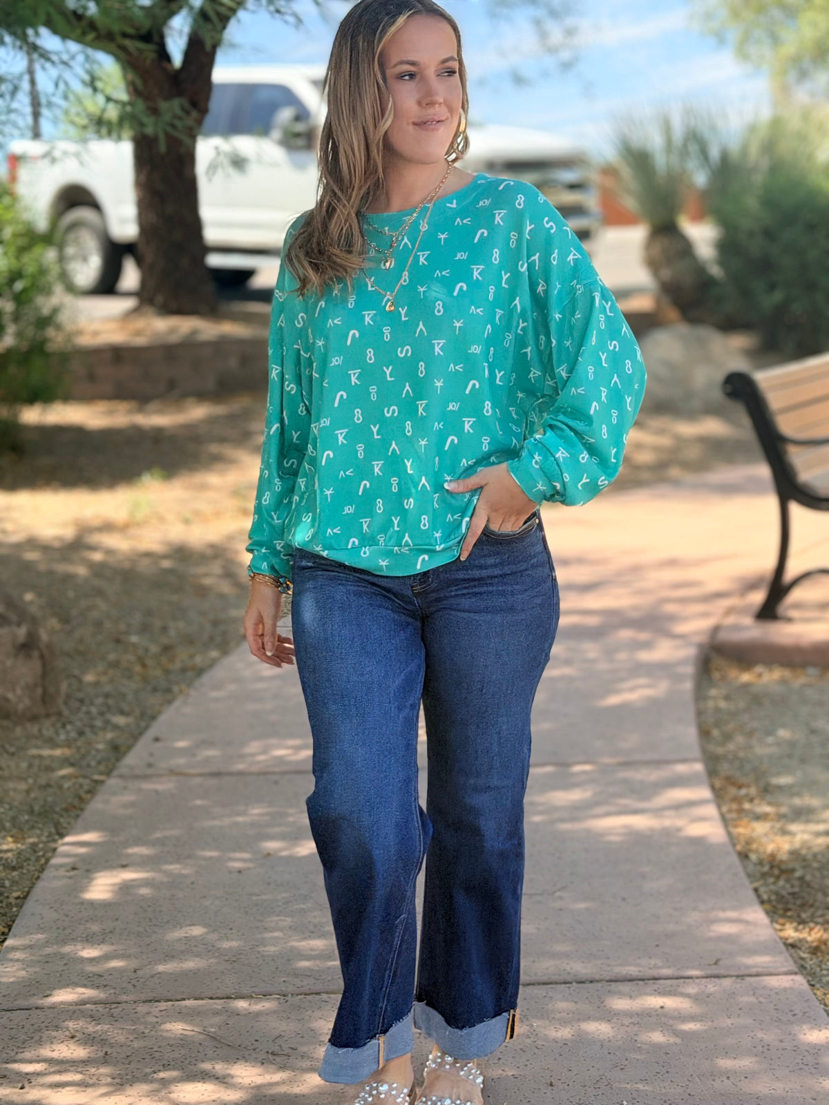 Shop Envi Me Tops and Tunics Branded In Turquoise Top