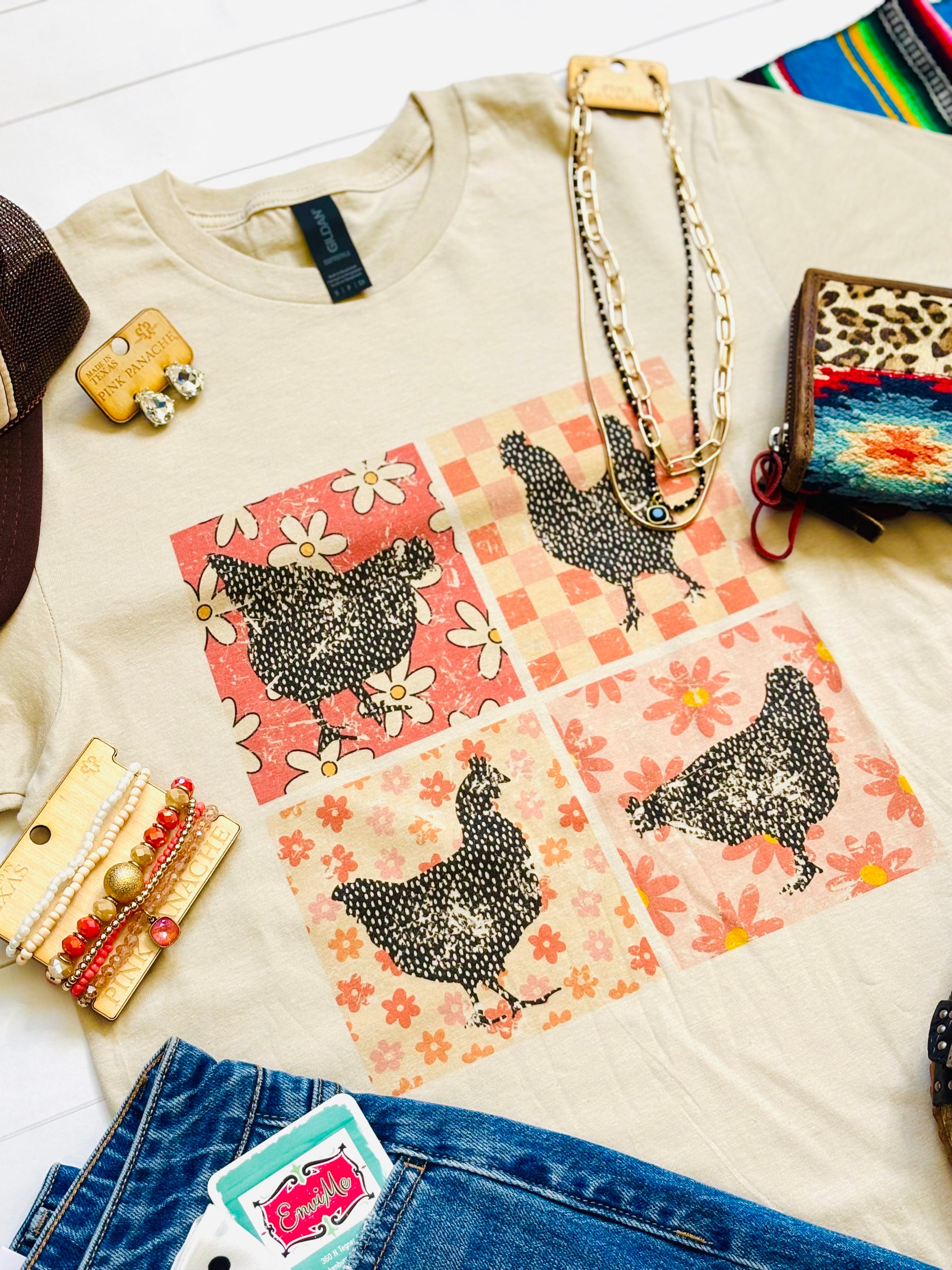 Shop Envi Me It's T-shirt Kinda Day Chicken 4 x 4 Floral Tee