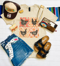 Shop Envi Me It's T-shirt Kinda Day Chicken 4 x 4 Floral Tee