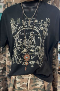 Shop Envi Me It's T-shirt Kinda Day Code of The West Boxy Black Tee