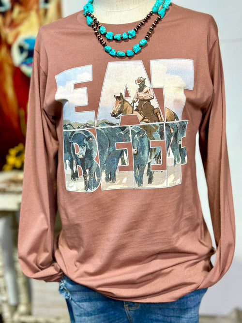 Shop Envi Me It's T-shirt Kinda Day Eat Beef Long Sleeve Tee
