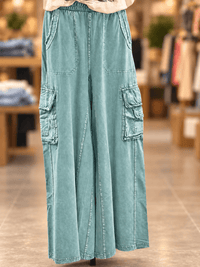 Shop Envi Me Bottoms Fall Aqua Wide Leg Cargo Pants