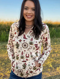 Shop Envi Me Tops and Tunics Fall On The Ranch Quarter Zip Pullover