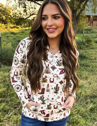 Shop Envi Me Tops and Tunics Fall On The Ranch Quarter Zip Pullover