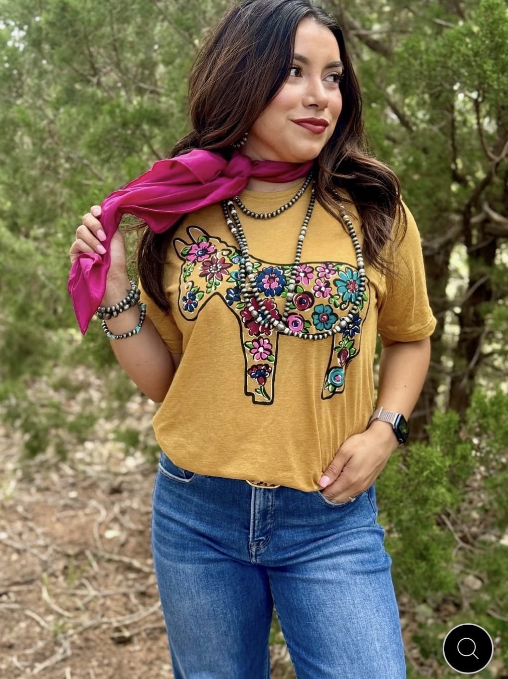Shop Envi Me It's T-shirt Kinda Day Floral Donkeys In The Fall Mustard Tee
