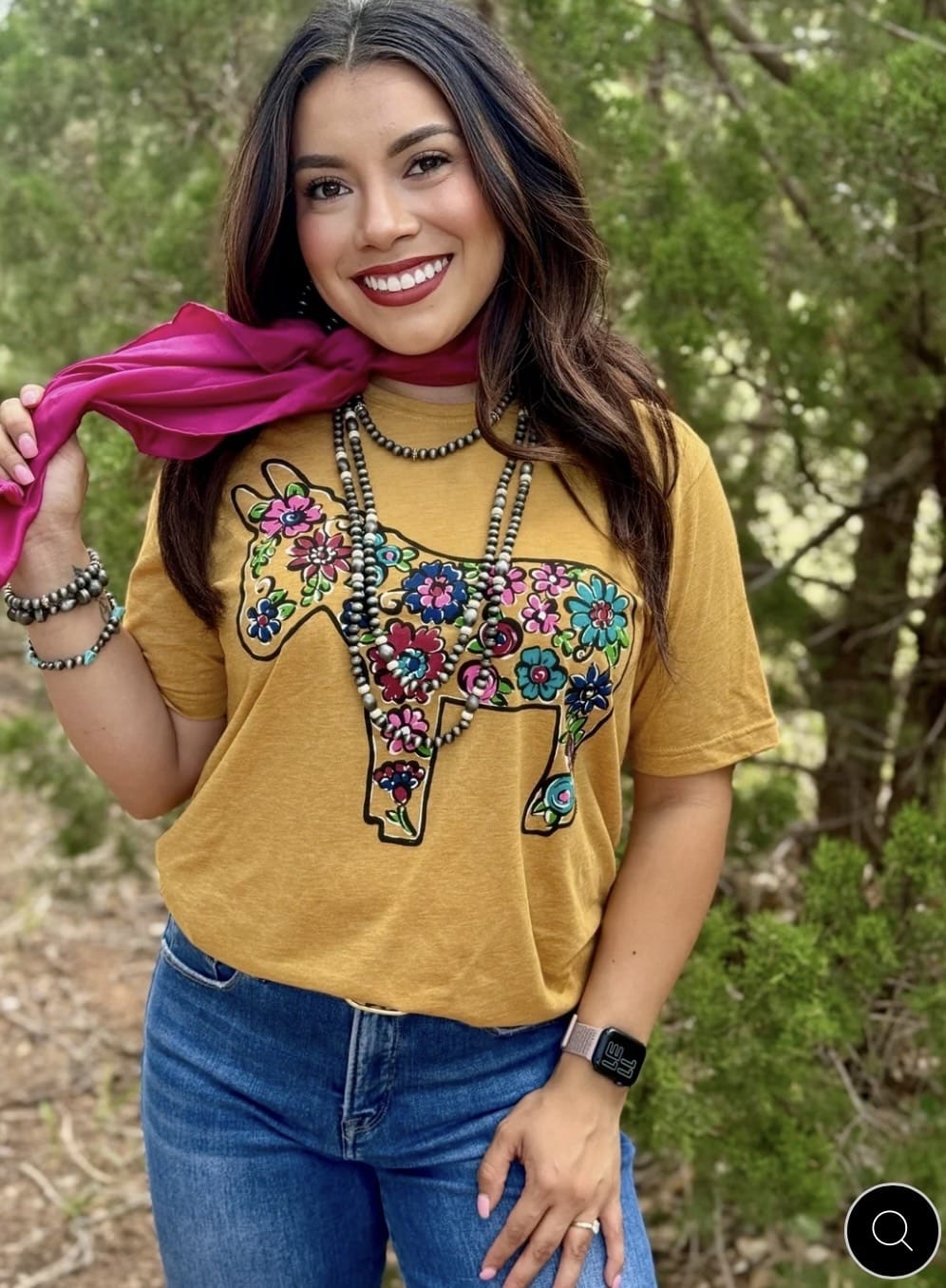 Shop Envi Me It's T-shirt Kinda Day Floral Donkeys In The Fall Mustard Tee
