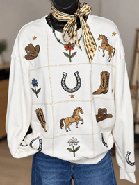 Shop Envi Me Tops and Tunics Happy Trails Embroidered Western Pullover