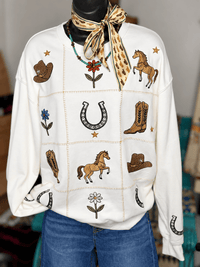 Shop Envi Me Tops and Tunics Happy Trails Embroidered Western Pullover