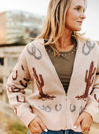 Shop Envi Me Cardigans and Kimonos Happy Trails Zip Up Sweater