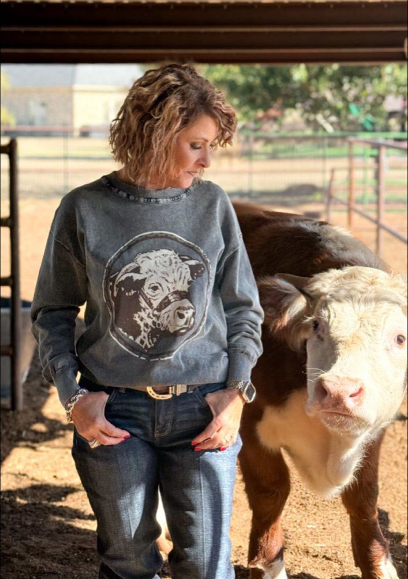 Shop Envi Me Cardigans and Kimonos Life On The Ranch Hereford Pullover