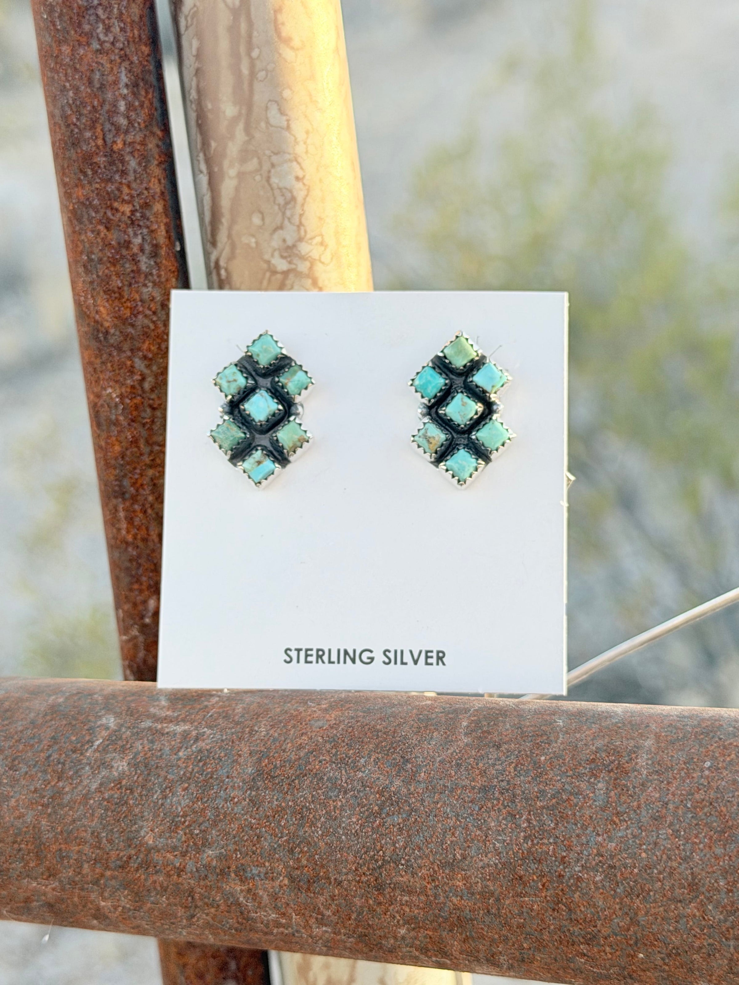Shop Envi Me Earrings Silver Mesa Sterling Silver & Kingman Turquoise Earring