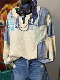 Shop Envi Me Tops and Tunics Patchwork & Plaid In The Fall Pullover Top