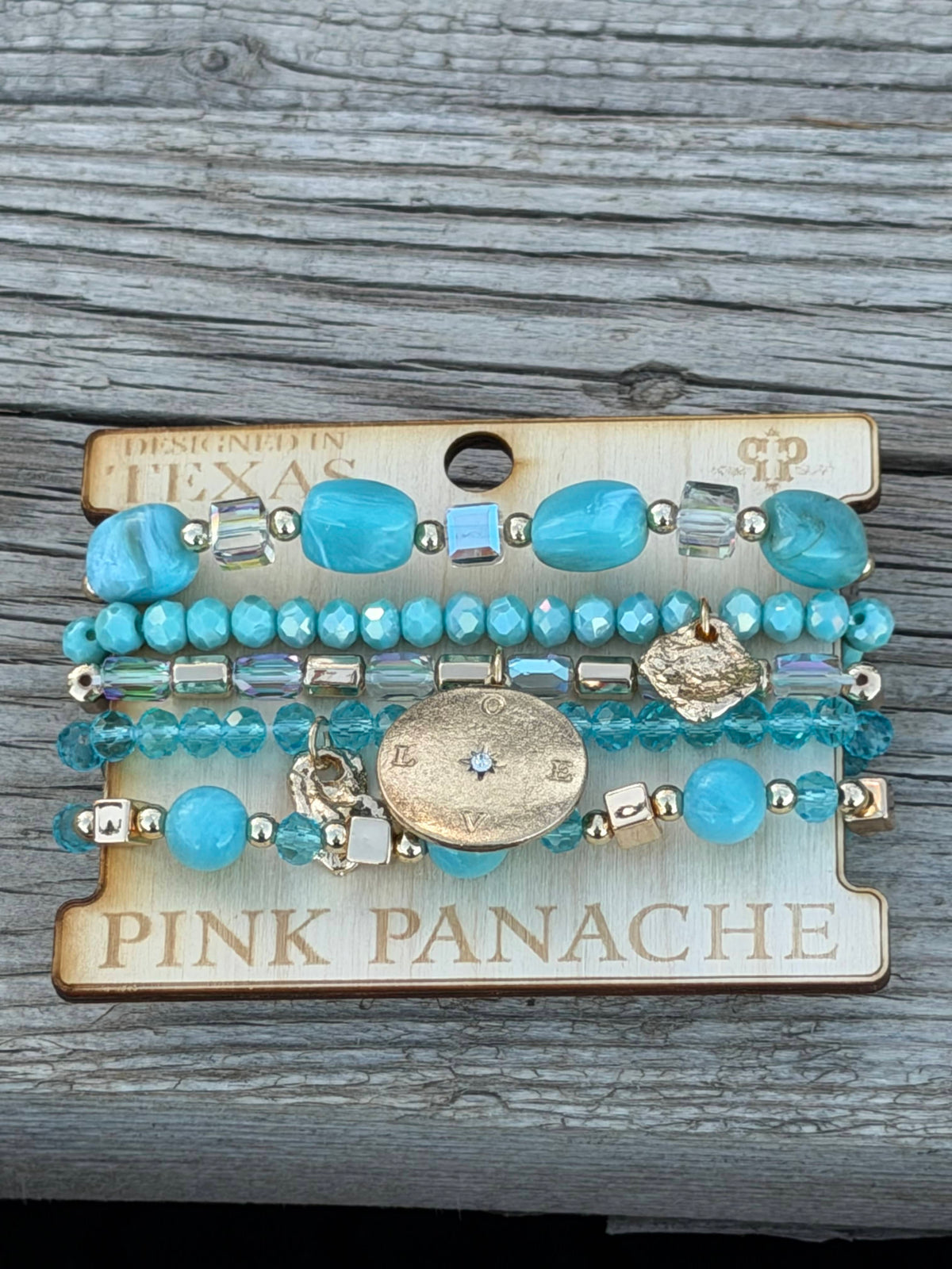 Shop Envi Me Jewelry Pink Panache Turquoise & Gold In Autumn Bracelet Set