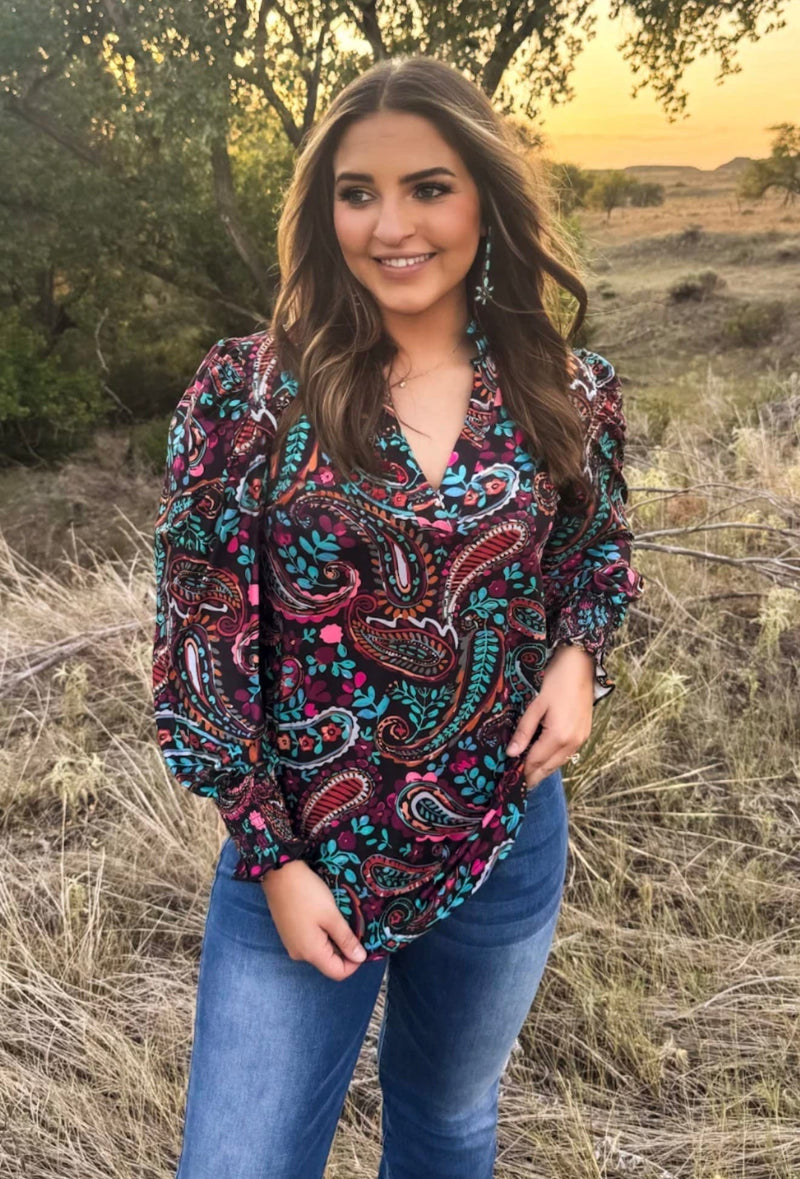 Shop Envi Me Tops and Tunics Pretty In Paisley Fall Floral Top