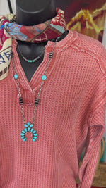 The West of Autumn Mineral Wash Waffle Weave Top