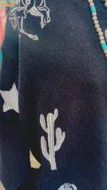 The Western Holiday Silver Glitter Sweater