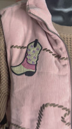 The Call Me Western Dusty Pink Cactus & Boots Embroidered Vest