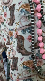 The Cowgirl Boots Floral Button Up Top