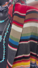 The Tetons Serape Stripe Concho Sweater Cardigan