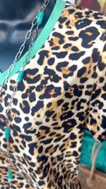The Pop of Turquoise Leopard Top
