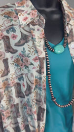 The Cowgirl Boots, Cowboy Hats, & Fall Floral Button Up Top