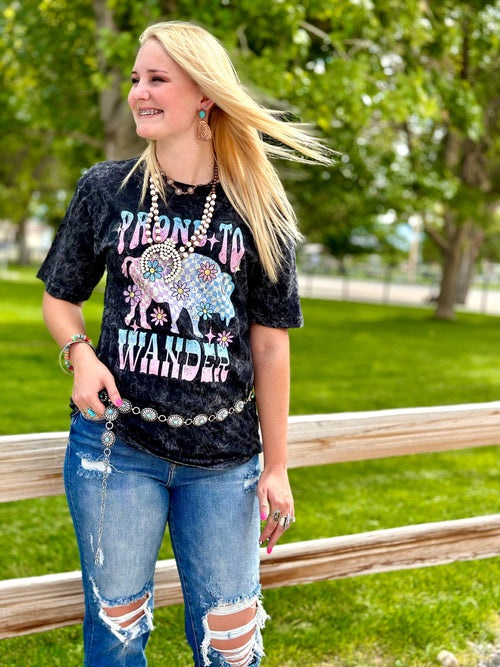 Shop Envi Me It's T-shirt Kinda Day Prone To Wander Mineral Wash Buffalo Tee