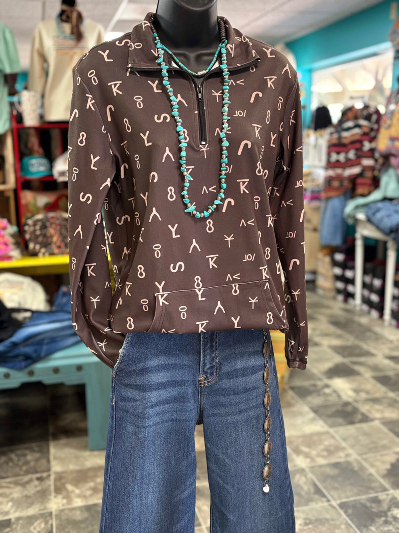 Shop Envi Me Tops and Tunics Ranch Branded Quarter Zip Pullover