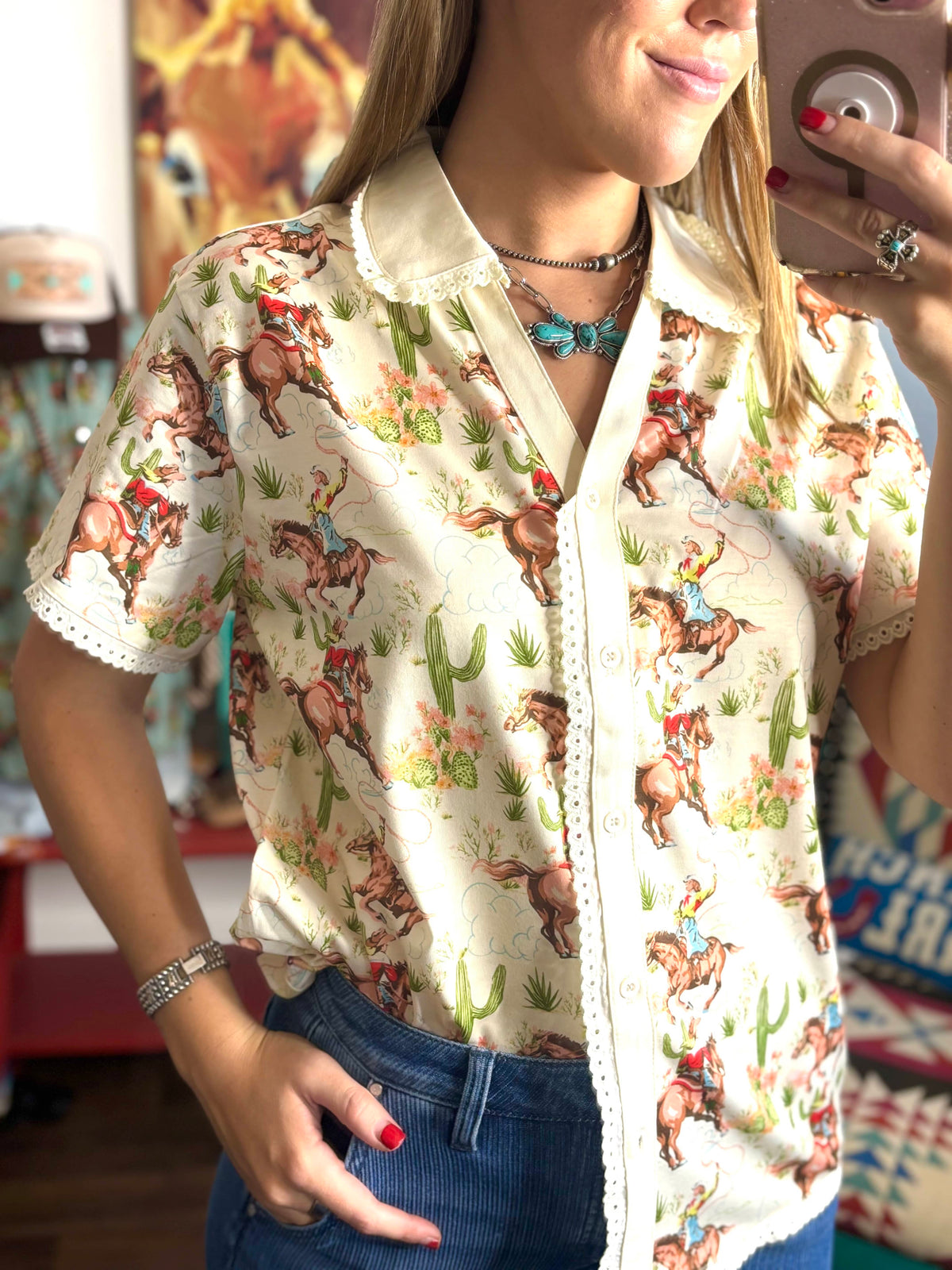 Shop Envi Me Sale Retro Desert Cowgirl Life Top