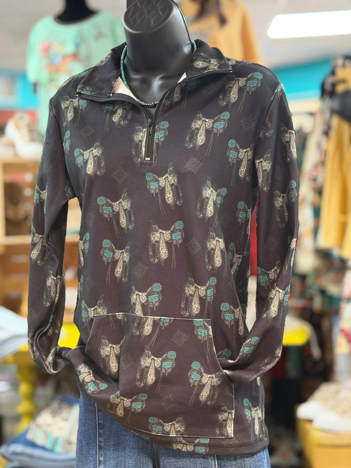 Shop Envi Me Tops and Tunics Saddle Up Cowgirl Quarter Zip Top
