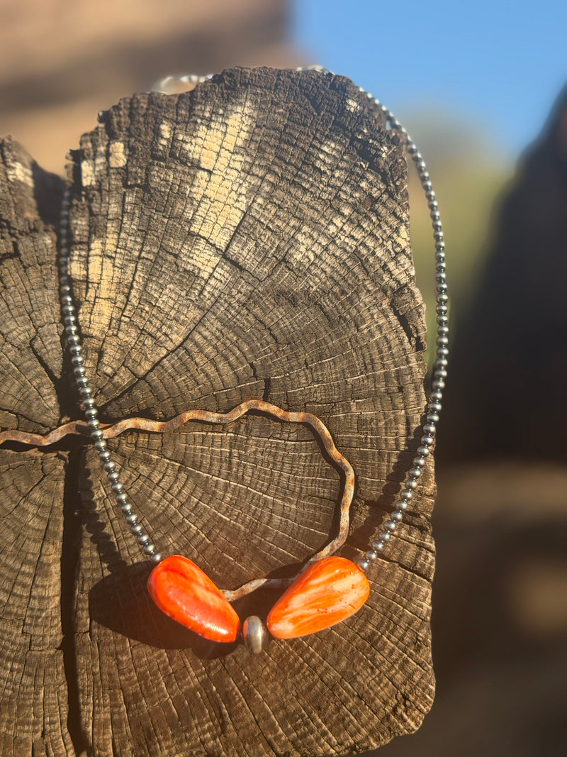 Shop Envi Me Necklaces 16” South Of Tejas Sterling Silver & Spiney Necklace
