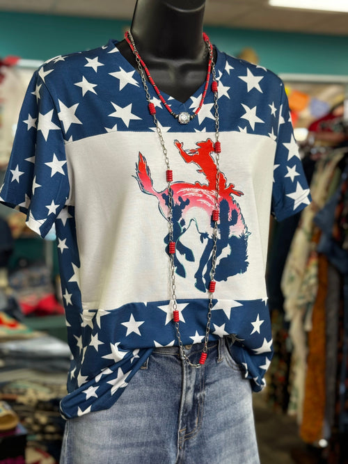Shop Envi Me Tops and Tunics The 4th of 🇺🇸 Fireworks V Neck Top