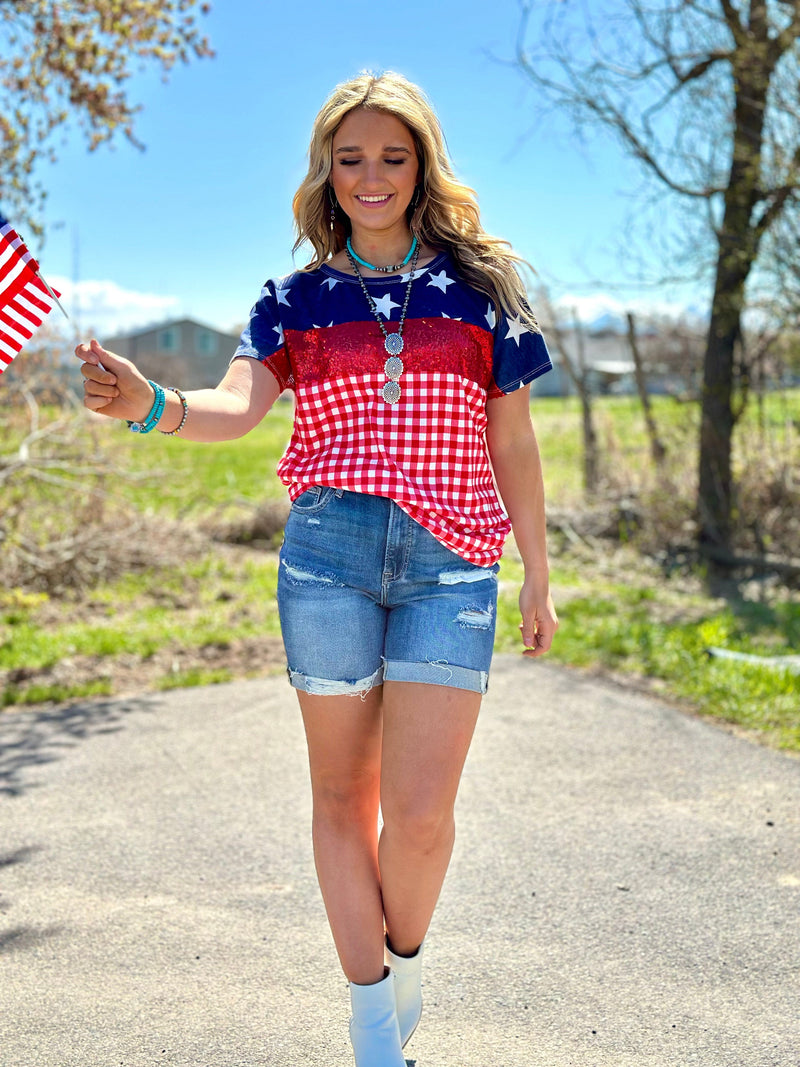 Shop Envi Me Tops and Tunics The 4th of July Sequin Top