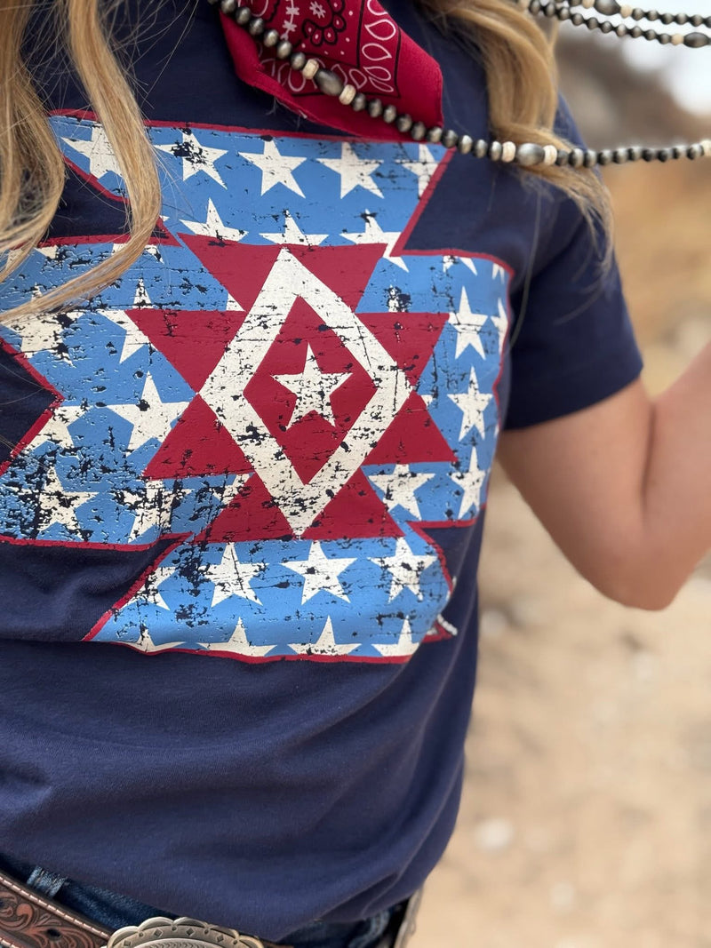 Shop Envi Me It's T-shirt Kinda Day The 4th Of July Stars & Aztec V Neck Tee